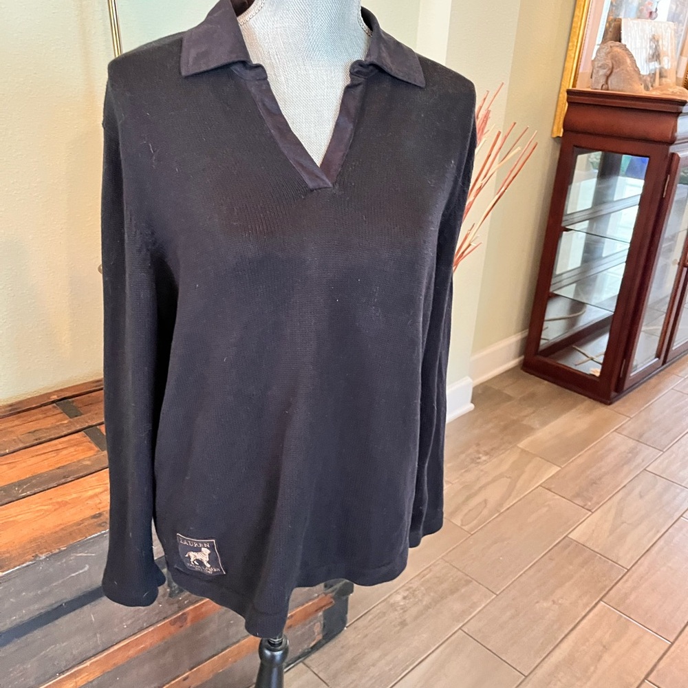 Ralph Lauren LRL Black Pullover Long Sleeve Sweater - Women's PL